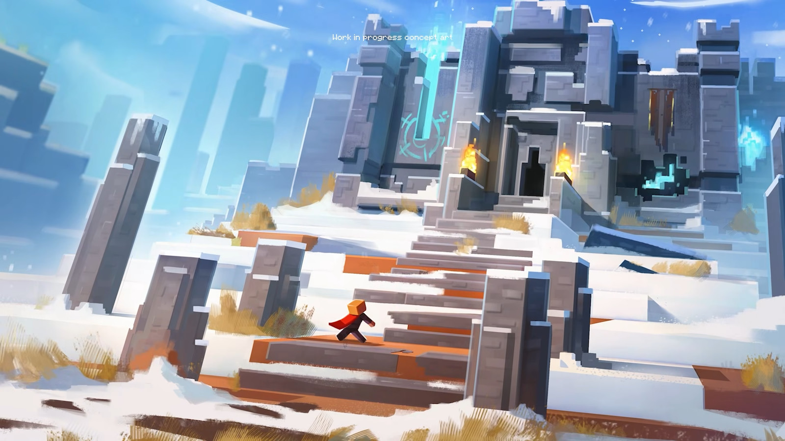 Minecraft Dungeons IIのコンセプトアート（雪の遺跡）